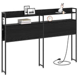 Headboard with Shelf Black oak 120 cm Engineered wood 859685