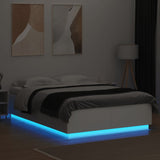 Bed Frame with LED without Mattress White 160x200 cm 3209597