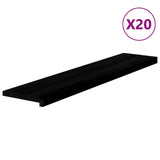 Stair Treads 20 pcs Brown Black 120x25x2 cm Solid Wood Oak 3283066