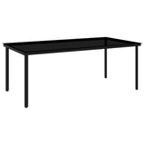 Garden Dining Set Black Powder-coated steel, tempered glass, plastic 3099267