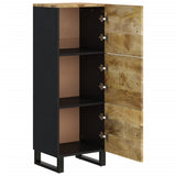 Highboard with 3 Doors 40x33x110 cm Solid Wood Mango&Iron 352929