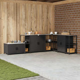 Kitchen Storage HATTEM Black 30 x 50 x 92 cm Steel 874975
