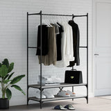 Clothes Rack with Shelves Grey Sonoma Engineered Wood 834203