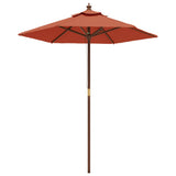 Garden Parasol with Wooden Pole Terracotta 196x231 cm 363164
