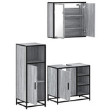 3 Piece Bathroom Furniture Set Grey Sonoma Engineered Wood 3300968