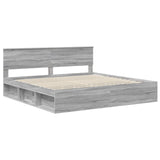 Bed Frame Grey Sonoma 200 x 200 cm Solid Pine Wood 3410560