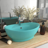 Luxury Basin Overflow Oval Matt Light Green 58.5x39 cm Ceramic 146936