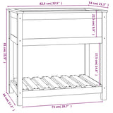 Planter with Shelf Grey 82.5x54x81 cm Solid Wood Pine 823782