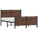 Metal Bed Frame without Mattress Brown Oak 120x200 cm 4007781
