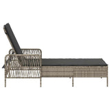 Sun Lounger Reclining Light Grey and Dark Grey 55 x 200 x 92 cm 365430