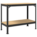 Workbench Black 115 x 55 x 91 cm Engineered Wood and Metal 42020128