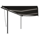 Manual Retractable Awning with LED 6x3.5 m Anthracite 3070284