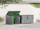 Wheelie Bin Storage Grey 276 x 77.5 x 112.5 cm Stainless Steel 3422245