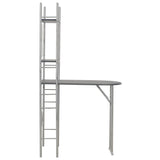 ZNTS 3 Piece Folding Dining Set with Storage Rack MDF and Steel Black 284404