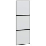 Sliding Door with Hardware Set Black 76x205 cm Tempered Glass 3375954
