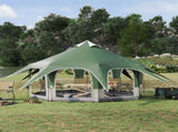 Family Tent Green 5-Person 185T Polyester with PU Coating 42017394