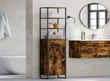 Bathroom Cabinet Smoke Oak 40 x 30 x 180 cm Engineered Wood 886494