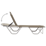 Sun Lounger Taupe Aluminium Standard Adjustable Armrests 310527