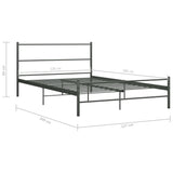 284686 Bed Frame without Mattress Grey Metal 120x200 cm
