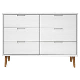 Drawer Cabinet MOLDE White 113x40x80 cm Solid Wood Pine 350508