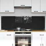 Kitchen Backsplash 2 pcs Black 80 x 50 cm Tempered Glass 3415546