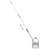 Garden Leveling Rake Silver 75 x 25 x 200 cm Stainless Steel 42011361