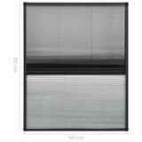 Plisse Insect Screen for Windows Aluminium 60x80 cm with Shade 148682