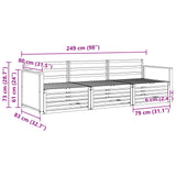 Outdoor Sofa Set 3 pcs Natural Solid Acacia Wood 3382962