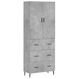 Highboard Concrete Grey 69.5x34x180 cm Engineered Wood 3195863