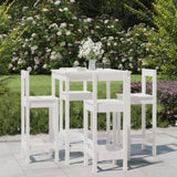 5 Piece Garden Bar Set White Solid Wood Pine 3154741