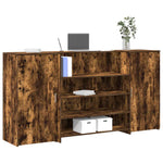 Reception Desk Smoked Oak 200x50x103.5 cm Engineered Wood 3324182