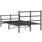 Metal Bed Frame without Mattress with Footboard Black 120x200cm 355381