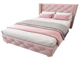 Upholstered bed,Single Bed-3ft ,With slatted frame and headboard, Button Rivet N606P243925P