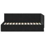 Corner Bed Frame with Headboard Black 90 x 190 cm Velvet 42016261