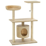 Cat Tree with Sisal Scratching Posts 95 cm Beige 170514
