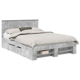 Bed Frame Concrete Grey 160 x 200 cm Engineered Wood 3408742