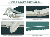 Manual Retractable Awning, 3.5x2.5 m-Green T3398P310343