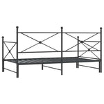 ZNTS Daybed with Trundle without Mattress Black 100x190 cm Steel 4104676