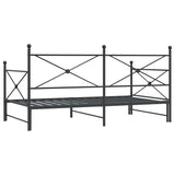 ZNTS Daybed with Trundle without Mattress Black 100x190 cm Steel 4104676