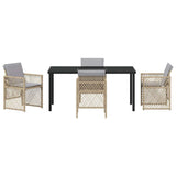 Garden Dining Set 5 pcs Beige Poly Rattan 3380643