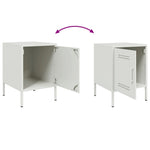 ZNTS Bedside Cabinet White 36x39x50.5 cm Steel 842920