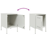 ZNTS Bedside Cabinet White 36x39x50.5 cm Steel 842920