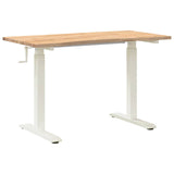 Desk with Storage White and Natural 120 x 60 cm Solid Oak Wood 3426545