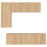 5 Piece TV Wall Units Sonoma Oak Engineered Wood 3216466