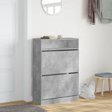 Shoe Cabinet with 2 Flip-Drawers Concrete Grey 80x34x116 cm 3214409