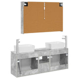 Bathroom Cabinet Set 4 pcs Concrete Grey Engineered Wood 3406426