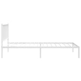 Metal Bed Frame without Mattress with Headboard White 90x200cm 350924