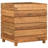 Raised Bed 50x40x55 cm Recycled Teak Wood and Steel 47424