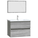 2 Piece Bathroom Furniture Set Grey Sonoma Engineered Wood 815736