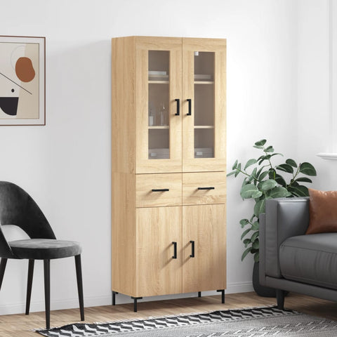 Highboard Sonoma Oak 69.5x34x180 cm Engineered Wood 3198532